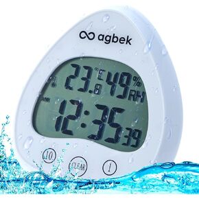 Shower Timer Waterproof – Large LED Display for Bathroom – Digital Wall Clock,Fog-Proof, Battery Operated with Temperature Display – Modern Design, Ideal for Shower – Easy to Install