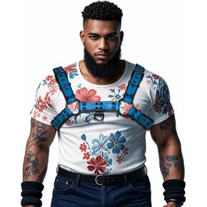Mens Bulldog Harness PU Leather Suspenders Shoulder Belt Adjustable 3color