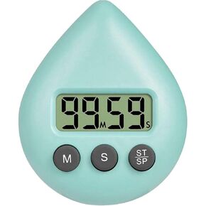 Digital Bathroom Clock with Temperature and Humidity Monitor - LCD Display for Shower and Kitchen, Suction Cup/Wall Mount (Green)