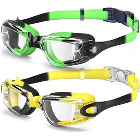 Braylin Kids Swim Goggles, 2-Pack Swimming Goggles for Children, Teens, Boys or Girls, UV Protection Swim Pool Goggle