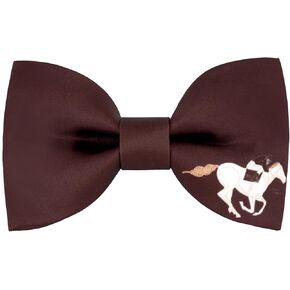 Men's Horse Race Bow Tie Satin Silk Pre-tied Solid Horse Racing Bow Ties for Men with Gift Box
