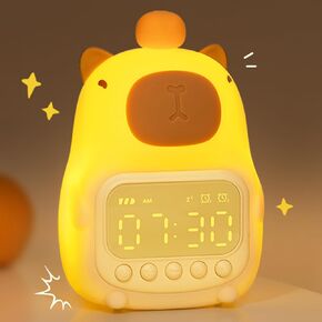 Mashi Capybara Alarm على مدار الساعة مع ضوء الليل ، المنبه الرقمي للأطفال ، Capybara Light Light ، غفوة ، سطوع قابل للتعديل ، هدية للأطفال فتيات الفتيان المراهقين ديكور غرفة عيد ميلاد