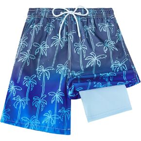 Boys Swim Trunks Compression Liner Swim Shorts Quick Dry Bathing Suit with Boxer Brief Anti-Chafe Boy Swimwear in Kuwait