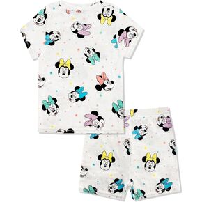 Disney 2 Piece Pajama Set - Mickey, Minnie, Pooh - Toddler Boys & Girls PJ Set, Short Sleeve Shirt & Shorts, Official License
