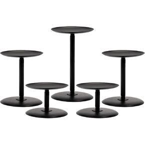Homemory Black Christmas Coldlers for Bailar Candles مجموعة من 5 ، حاملي الشمعة المعدنية لمحور المائدة ، شموع حديثة شموع التمثال الزخرفية لتناول الطعام في غرفة المعيشة