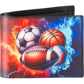 Teen Boys Wallet, Cool Baseball Kids Wallet for Boys Ages 5-7/8-10/9-12/12-14, Funny Leather Bifold Rfid Blocking Wallets With Coin Pocket ld Window for Men Boy Birthday Christmas Gifts in Kuwait