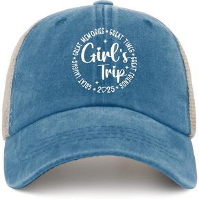 Girl's Trip 2025 Hats for Womens Funny Girl's Trip 2025 Ball caps Funny Vintage Cotton Washed