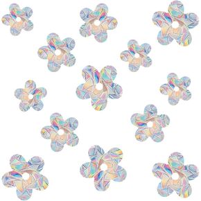 39pcs Rainbow Flower Window Decals to Prevent Bird Strikes, Anti-Collision Window Stickers, Stop Birds from Hitting Windows- Rainbow Prism Static Decals for Glass Doors & Windows