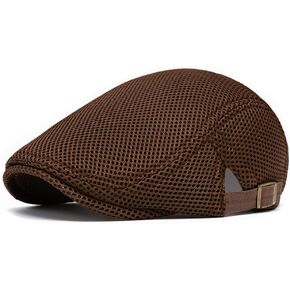 Unisex Beret Hat Newsboy Gatsby Cap Breathable Mesh Adjustable Flat Cap Ivy Cabbie Hat for Women Men