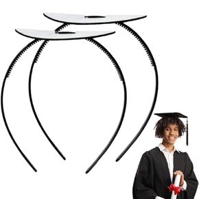 Hairband ، قابلة للتعديل قابلة للتكيف ، إدراج عصابة الرأس ، وسحب وعملي لمكافحة السقوط لغطاء التخرج ، ومثالية للبالغين ، عدد واحد