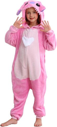 Unisex Children Animal Onesie Pajamas, Kids Flannel Halloween Costume Christmas Pajamas For Girls and Boys 4-13Y in Saudi Arabia