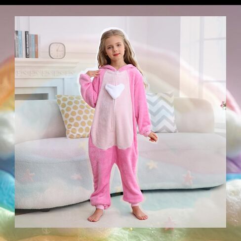 Unisex Children Animal Onesie Pajamas, Kids Flannel Halloween Costume Christmas Pajamas For Girls and Boys 4-13Y in Saudi Arabia