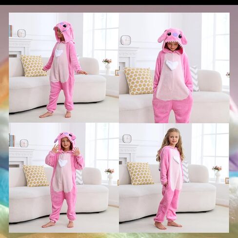 Unisex Children Animal Onesie Pajamas, Kids Flannel Halloween Costume Christmas Pajamas For Girls and Boys 4-13Y in Saudi Arabia