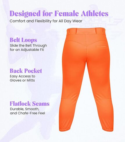 Exxact Sports Womens Softball Pants Knicker/Yoga Style Knee Length, 4-Way Stretch Low Rise Softball Pants for Women in Kuwait