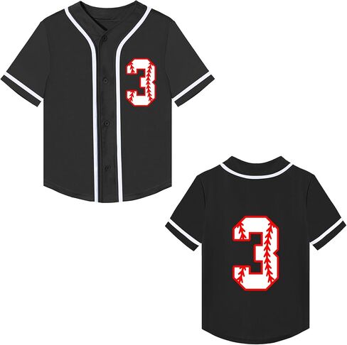 Toddler Baseball Jersey Baby Boys 3rd Birthday Shirt Girls 4th Birthday V-Neck Short Sleeve Party Tees in Saudi Arabia