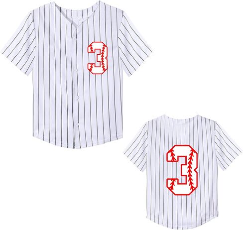 Toddler Baseball Jersey Baby Boys 3rd Birthday Shirt Girls 4th Birthday V-Neck Short Sleeve Party Tees in Saudi Arabia
