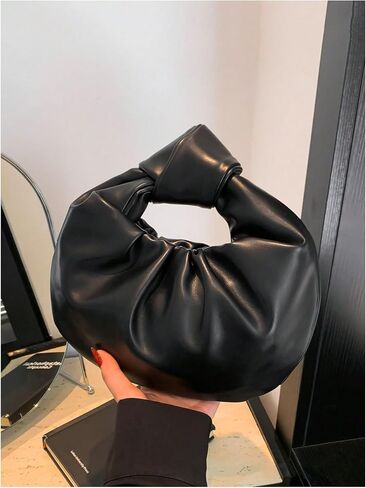 GORGLITTER المرأة سحابة على شكل حقيبة يد مطوي تويست بولي Leather جلد لطيف مخلب المحافظ حقيبة صغيرة حقيبة كروسبودي محفظة in Saudi Arabia
