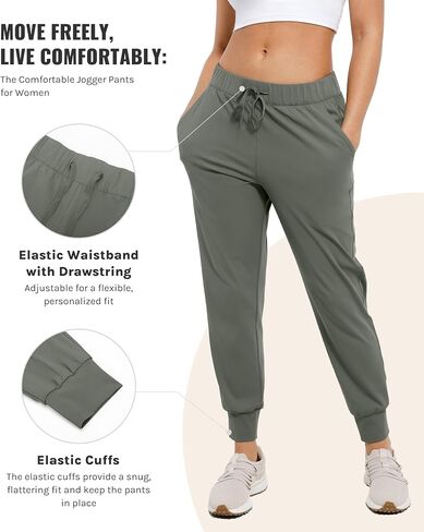 Womens Joggers with Pockets Ultra Soft Tapered Leg Joggers for Workouts and Running in Kuwait
