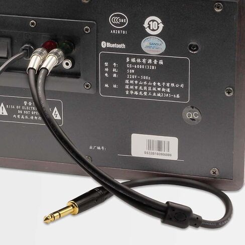 Dual RCA to 1/4" Cable，6.35mm (1/4 inch) Male Stereo to 2RCA Female Y Splitter Adapter Cable（5Feet in Kuwait