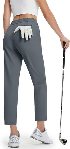 M MAELREG Women's Golf Pants with Zip Pockets 7/8 Ankle Stretch Lightweight Sweatpants for Athletic Hiking Travel Work Lounge in Saudi Arabia