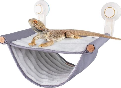 FlidRunest Bearded Dragon Hammock with Suction Cups, Soft Lizard Hammock Bed, Hanging Reptile Hammock Bearded Dragon Winter Warm House Tent, Bearded Dragon Tank Perch in Kuwait