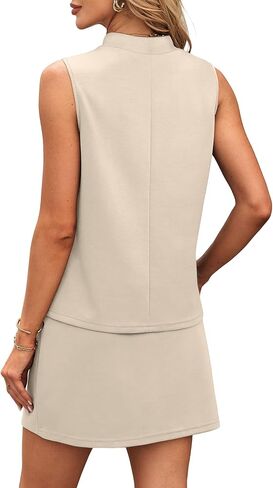 XIEERDUO Two Piece Skirt Sets for Women Summer Beach Vacation Outfits Mock Neck Tops Tennis Skirt Lounge Matching Sets in Saudi Arabia