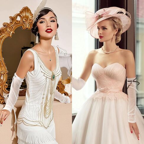 GERINLY Sheer Arm Sleeve, Kawaii Tulle Arm Warmers Long, Cute Lolita Fingerless Glove 1920s, Coquette Accessories in Saudi Arabia