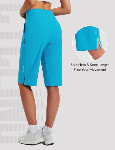 baleaf Women's Bermuda Long Shorts Knee Length Quick Dry Zipper Pockets Lightweight Hiking Cycling UPF 50+ in Kuwait