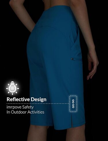 baleaf Women's Bermuda Long Shorts Knee Length Quick Dry Zipper Pockets Lightweight Hiking Cycling UPF 50+ in Kuwait