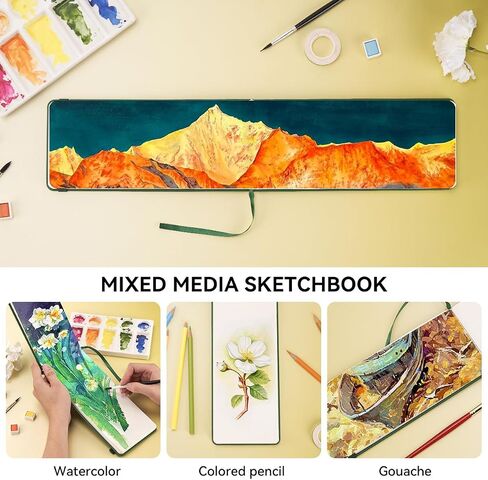 Lightwish Watercolor Journal ، 100 ٪ Cotton Hot Press Forms تزود الورق المائي بالألوان 7.6 "× 5.1" ، 20 ورقة (140 رطل/300 جم) ، خالية من الأحماض للألوان المائية ، الغواش ، الأكريليكات in Kuwait