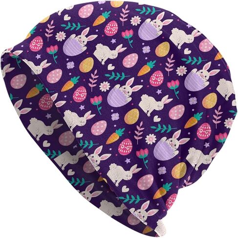 LAIPUTER Easter Beanie Standard Closed Chemo Knitted Hats Baggy Slouchy Skull Cap Cancer Headwear for Women Men in Saudi Arabia
