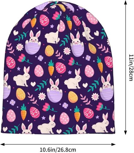 LAIPUTER Easter Beanie Standard Closed Chemo Knitted Hats Baggy Slouchy Skull Cap Cancer Headwear for Women Men in Saudi Arabia