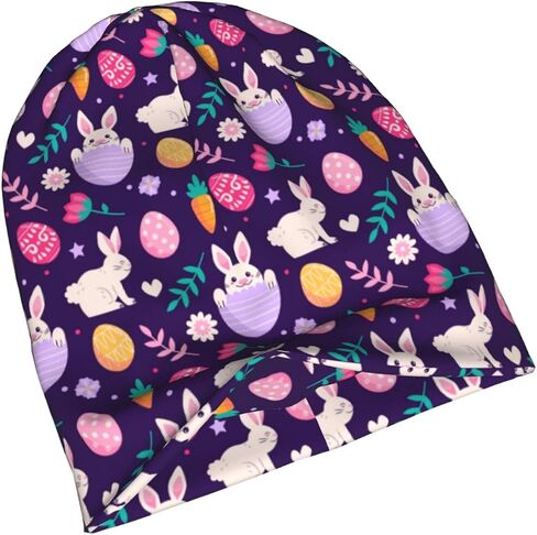 LAIPUTER Easter Beanie Standard Closed Chemo Knitted Hats Baggy Slouchy Skull Cap Cancer Headwear for Women Men in Saudi Arabia