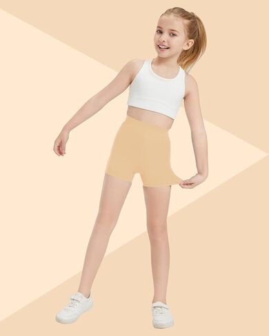 QBK Girls Basic Solid Shorts Dance Gymnastics Under Skirts Shorts Cotton for 2T-13Years Toddler Little Girls Soft Breathable in Kuwait
