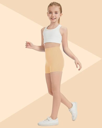 QBK Girls Basic Solid Shorts Dance Gymnastics Under Skirts Shorts Cotton for 2T-13Years Toddler Little Girls Soft Breathable in Kuwait