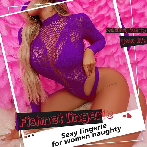 Sexy Lingerie for Women Naughty Fishnet Lingerie Set Bodysuit Outfits Teddy Sheer Mesh Erotic in Saudi Arabia