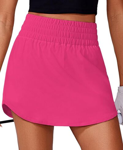 تنانير غولف Pinspark للنساء المرن المرن Skort Skort 2 جيوب منحنية تنورة تنس تنورة لتمرين المجلس in Kuwait