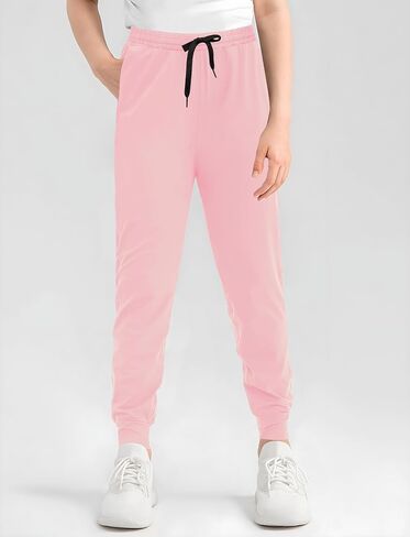 VOGRYE 3 Pack: Girls' Dry-Fit Jogger Sweatpants Soft Active Athletic Kids Joggers with Pockets & Drawstring in Kuwait