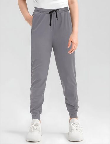 VOGRYE 3 Pack: Girls' Dry-Fit Jogger Sweatpants Soft Active Athletic Kids Joggers with Pockets & Drawstring in Kuwait
