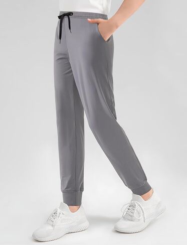VOGRYE 3 Pack: Girls' Dry-Fit Jogger Sweatpants Soft Active Athletic Kids Joggers with Pockets & Drawstring in Kuwait