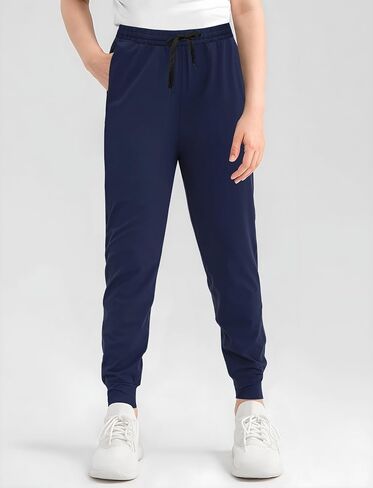 VOGRYE 3 Pack: Girls' Dry-Fit Jogger Sweatpants Soft Active Athletic Kids Joggers with Pockets & Drawstring in Kuwait