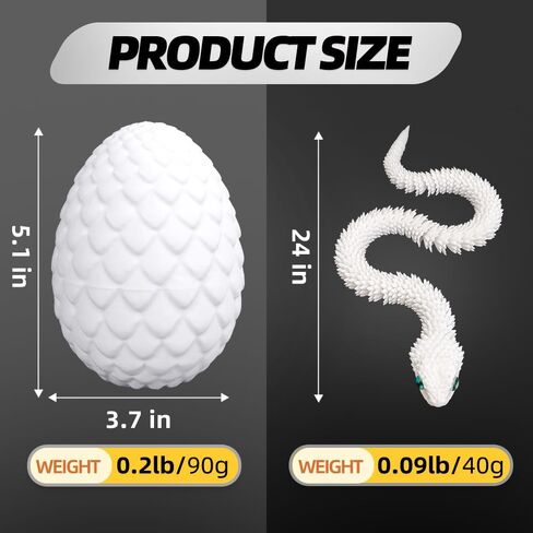 3D Printed Snake Egg with Snake Inside,3D Printed Animals,Like Movable Snake Realistic Slithering Design,18inch Snake (Gold) in Kuwait