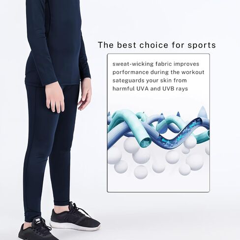 3 Pack Boys' Youth Compression Leggings Pants Tights Athletic Base Layer for Running Hockey Basketball in Kuwait