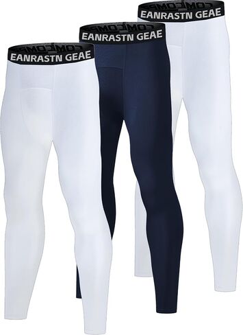3 Pack Boys' Youth Compression Leggings Pants Tights Athletic Base Layer for Running Hockey Basketball in Kuwait