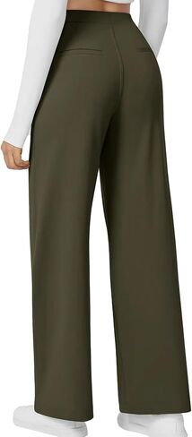 سروال عمل عالي الخصر للنساء الأعمال غير الرسمية للملابس المكتبية سراويل بنطلون مع جيوب in Kuwait