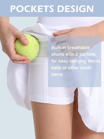 Girls Tennis Skirt Athletic Plate Skort A-Line Kids Golf Skirt مع الجيوب الرياضية السراويل للتشجيع in Kuwait