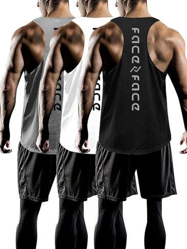 قمم دبابة الرجال Y-Back Muscle 3 Pack جاف ملائمة أكمامًا تجريبيًا قمم للرجال MESH MESS in Kuwait