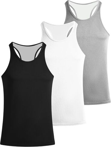 قمم دبابة الرجال Y-Back Muscle 3 Pack جاف ملائمة أكمامًا تجريبيًا قمم للرجال MESH MESS in Kuwait