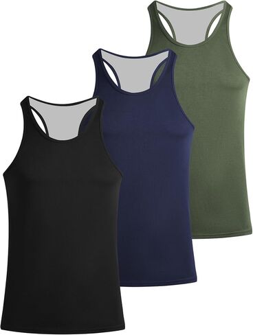 قمم دبابة الرجال Y-Back Muscle 3 Pack جاف ملائمة أكمامًا تجريبيًا قمم للرجال MESH MESS in Kuwait