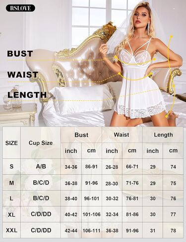 Rslove Lingery Linger Lace Babydoll - Lexy Nightwear V -Neck Strappon Liegown مع ثونغ in Saudi Arabia